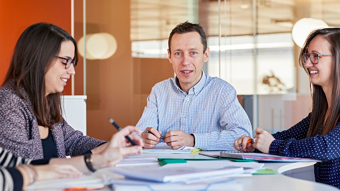 Nicolas in a launch team meeting for Zoster Shingles, Belgium