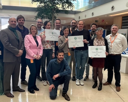 GSK Wavre team celebrating the My Green Lab sustainability certification for Quality Control labs